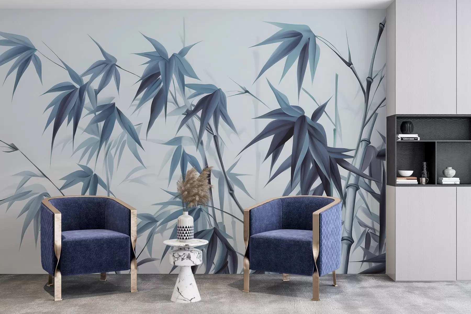 Фототапет Бамбук на светъл акварелен фон w04834v2