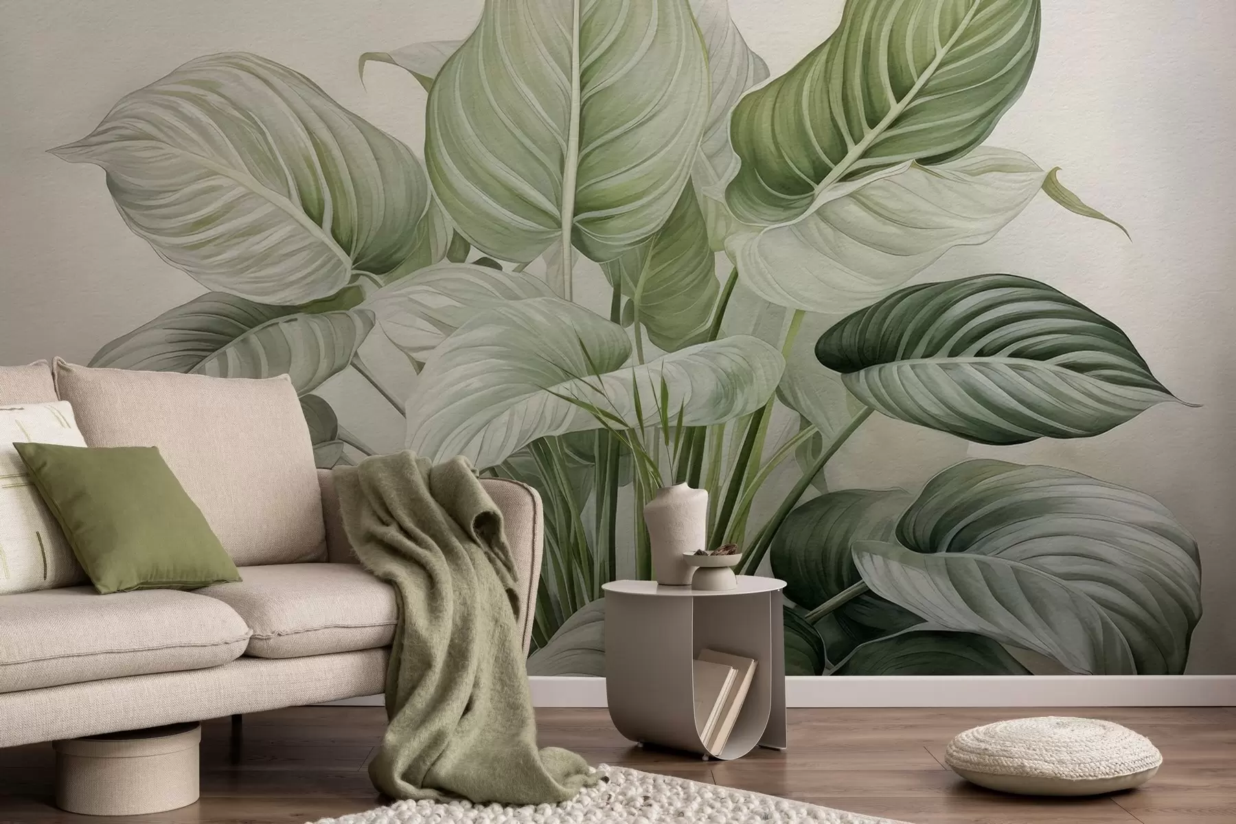 Фототапет Буйна храст от зелени листа на стената w04835