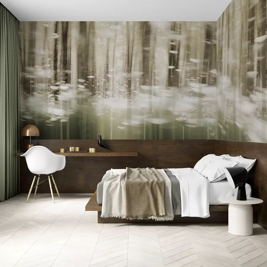 Фототапет Стилизирани дървесни стволове в пастелни цветове w04844