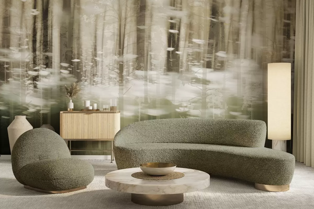 Фототапет Стилизирани дървесни стволове в пастелни цветове w04844