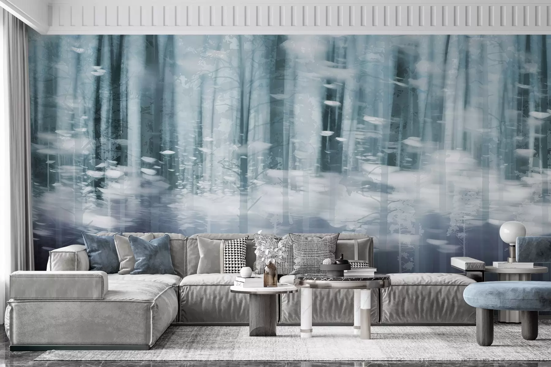 Фототапет Стилизирани дървесни стволове в пастелни цветове w04844v1