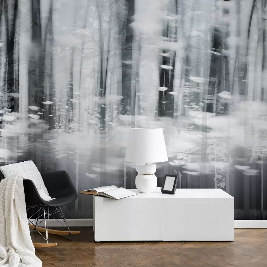 Фототапет Стилизирани дървесни стволове в пастелни цветове w04844v2