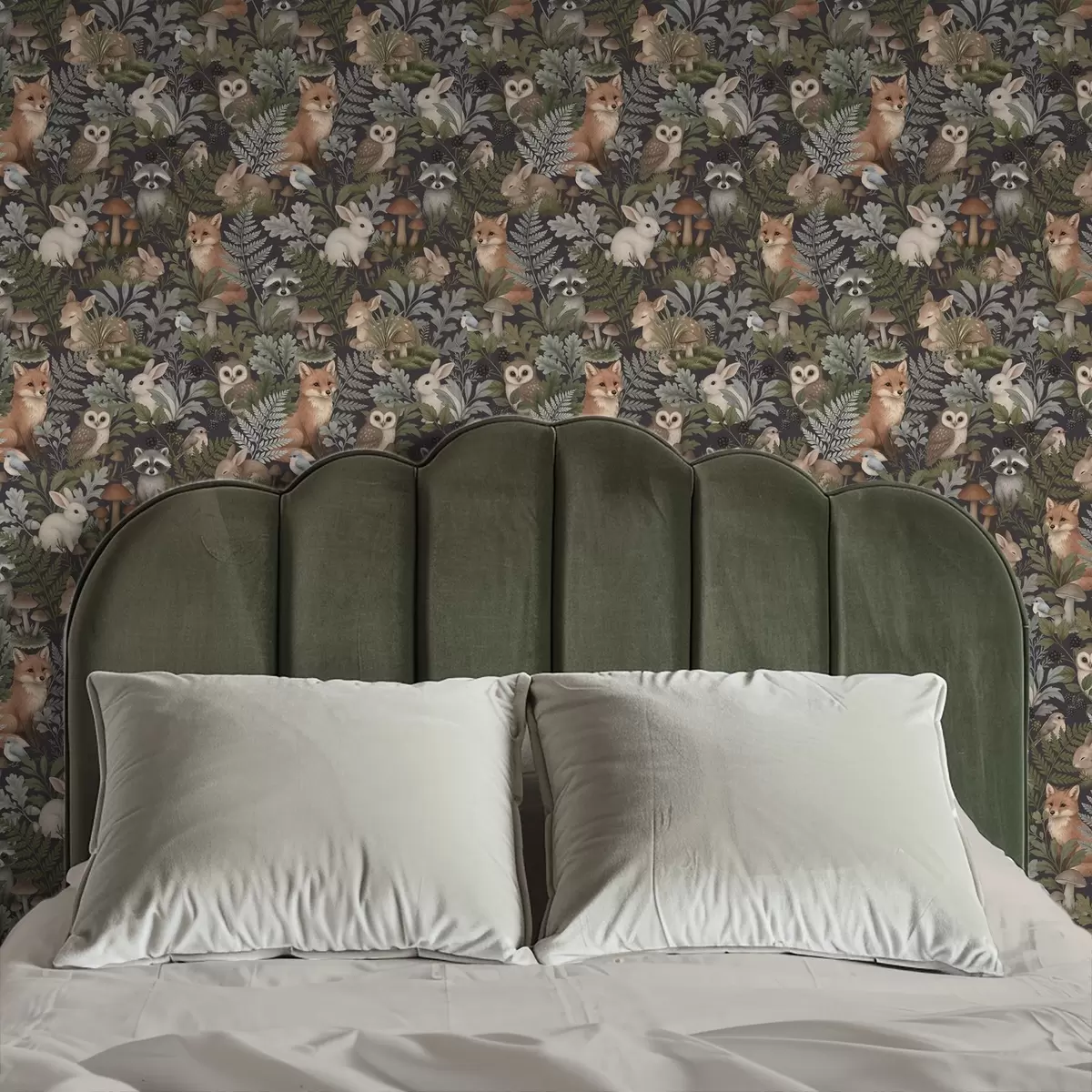 Тапети Горски животни и папрати върху тъмно сиво a00880