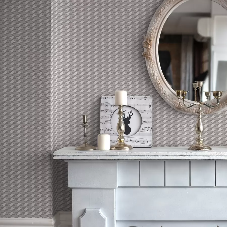 Фототапет Модулни плочки в лилаво с свързани полукръгове a00915