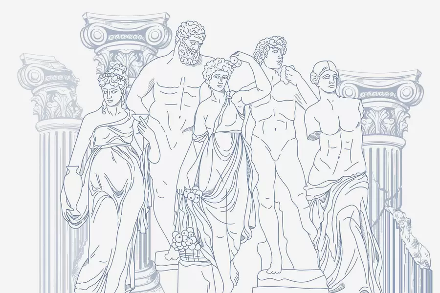 Фототапет Древните хора и колоните w04865