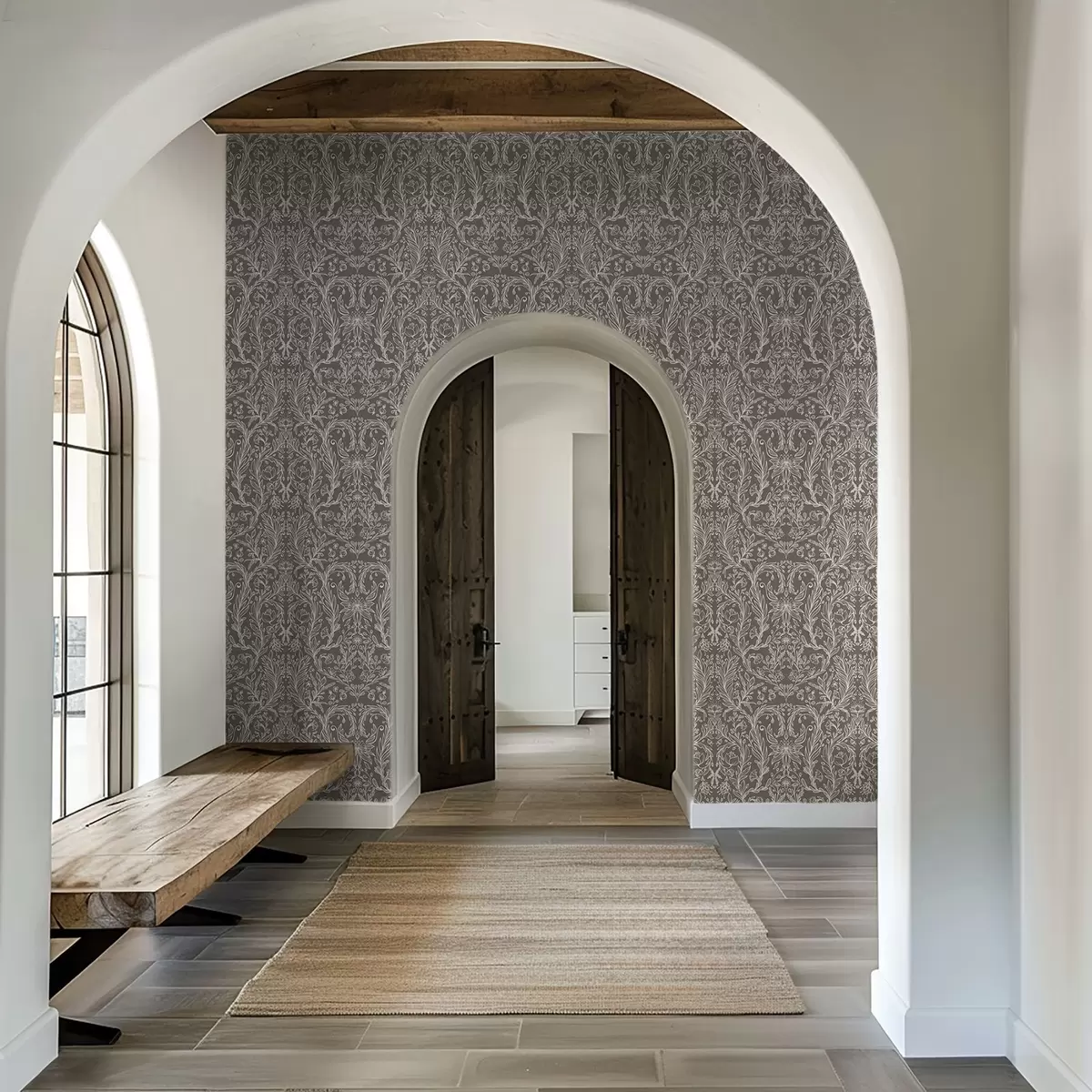 Тапети Монохромен ботаничен мотив върху топло кафяво a00929v2