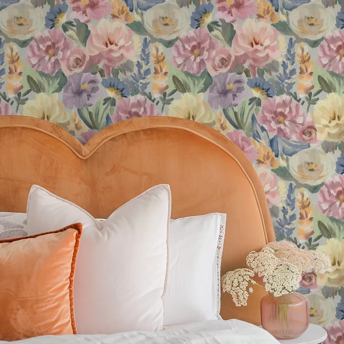 Тапети Пастелни размазани цветя, мека цветова палитра a00954