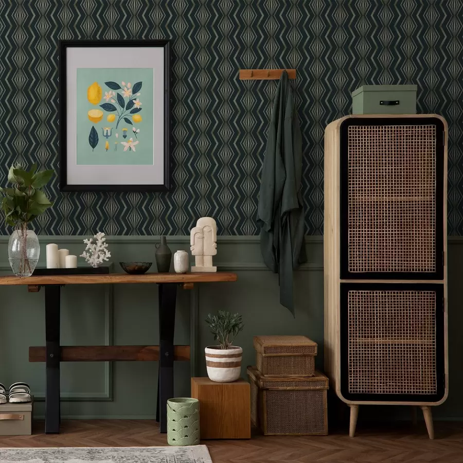 Фототапет Тъмнозелен диамантен геометричен мотив a00973v1