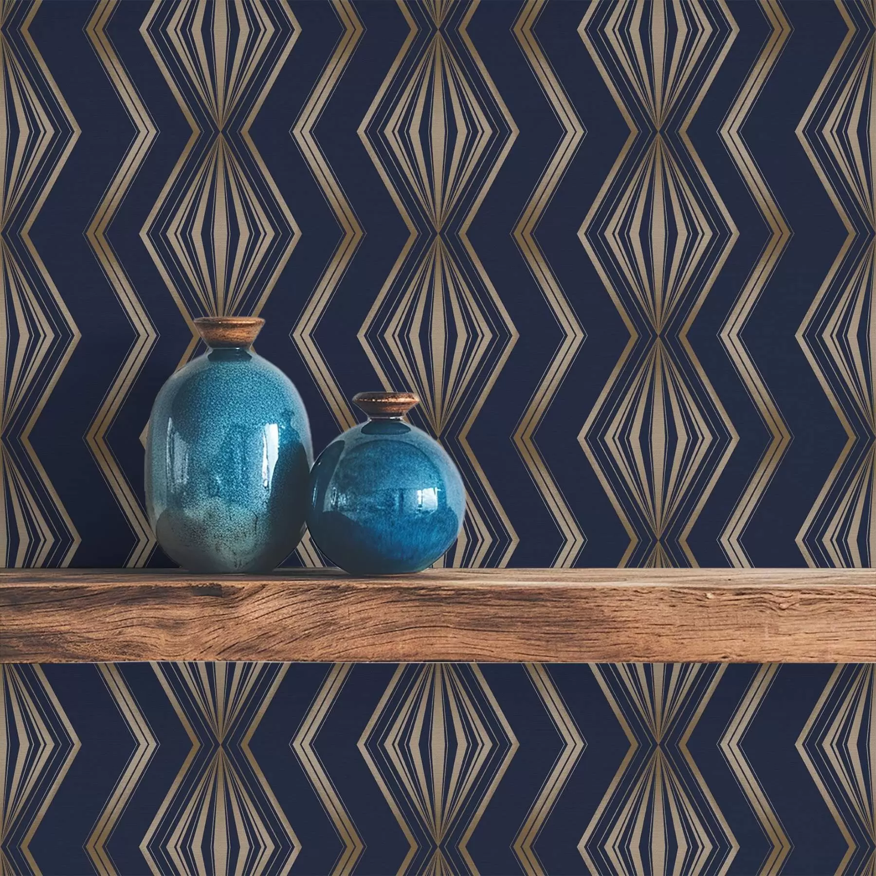 Фототапет Тъмносин диамантен геометричен мотив a00973