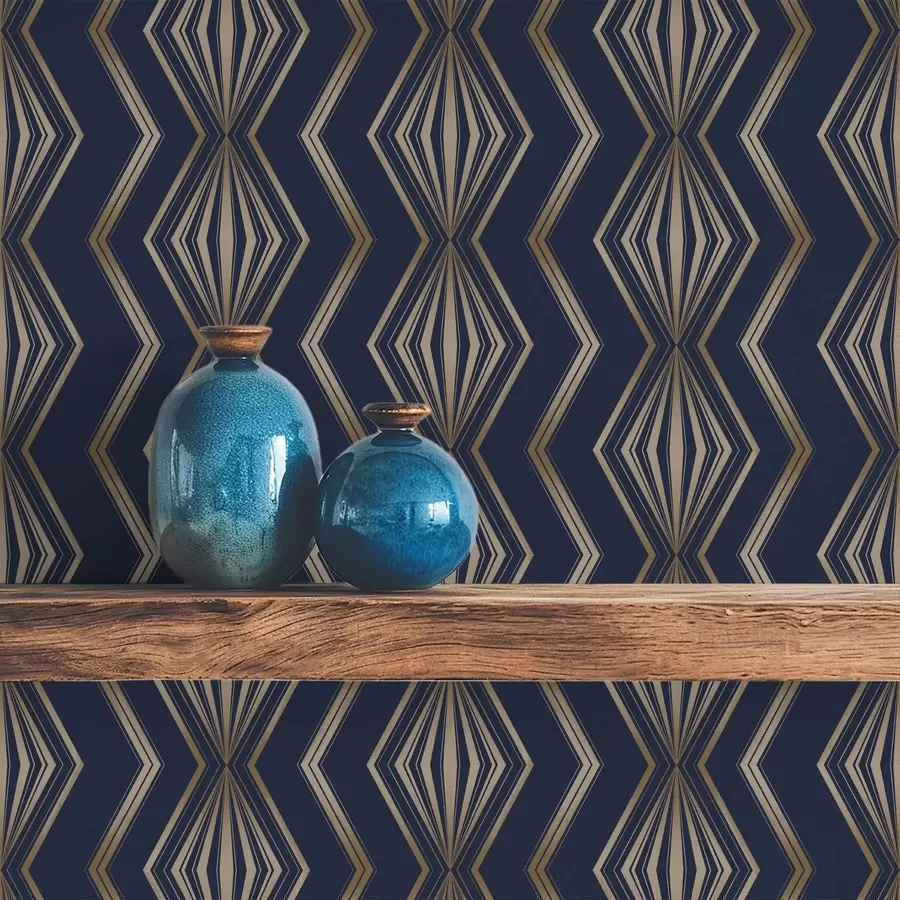 Фототапет Тъмносин диамантен геометричен мотив a00973