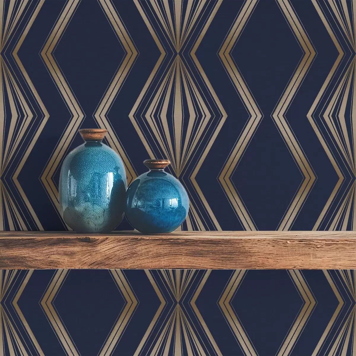 Тапети Тъмносин фон с геометрични ромбове и зигзаги a00974v2