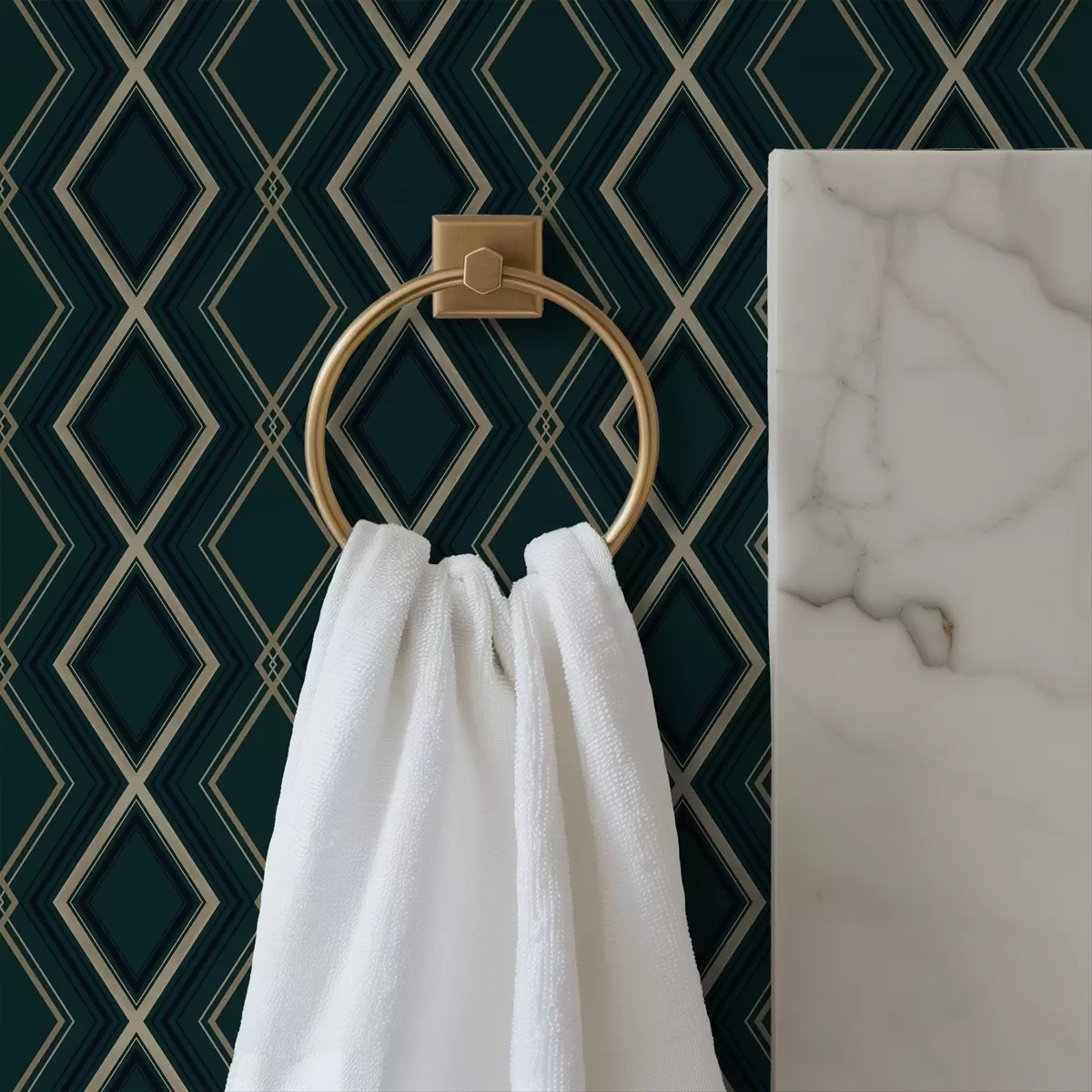 Тапети Тъмно синьо-зелен фон с повтаряща се ромбовидна мрежа a00975v1