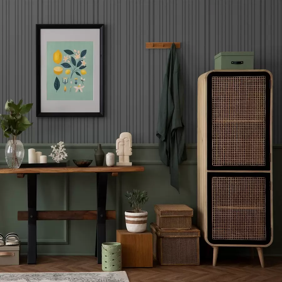 Фототапет Тъмносив фон с вертикални текстурирани ивици a00979v1