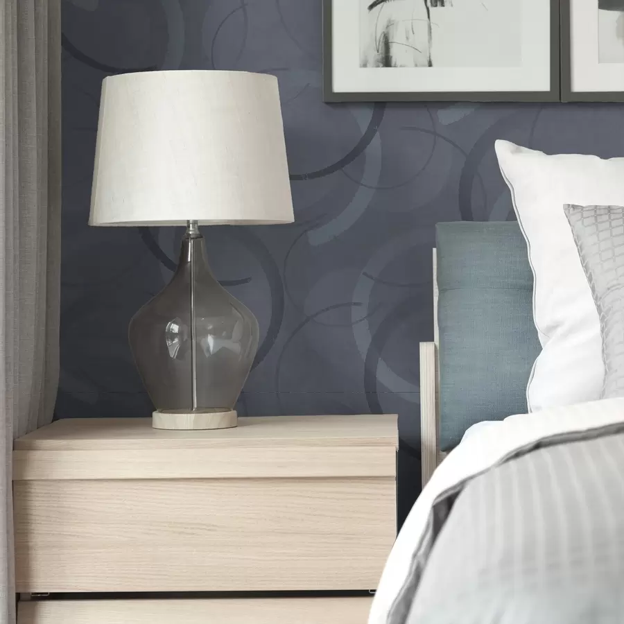 Фототапет Полукръгове и меки кръгове в хладна сиво-синя палитра a00980