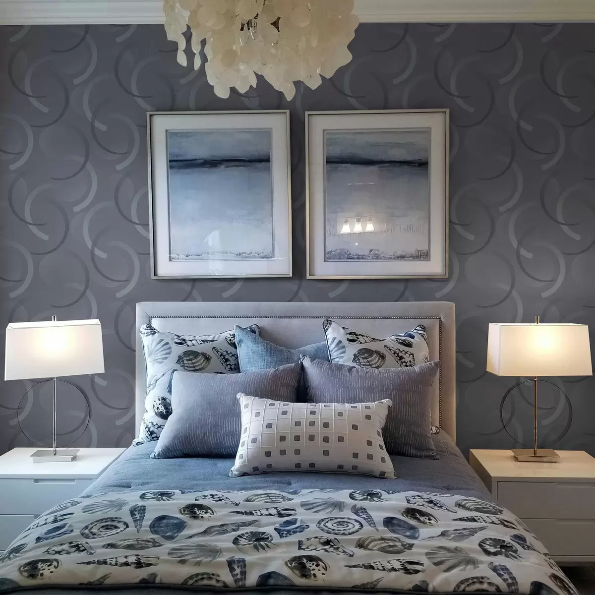 Тапети Сиви полукръгове и размазани кръгове върху текстуриран фон a00981