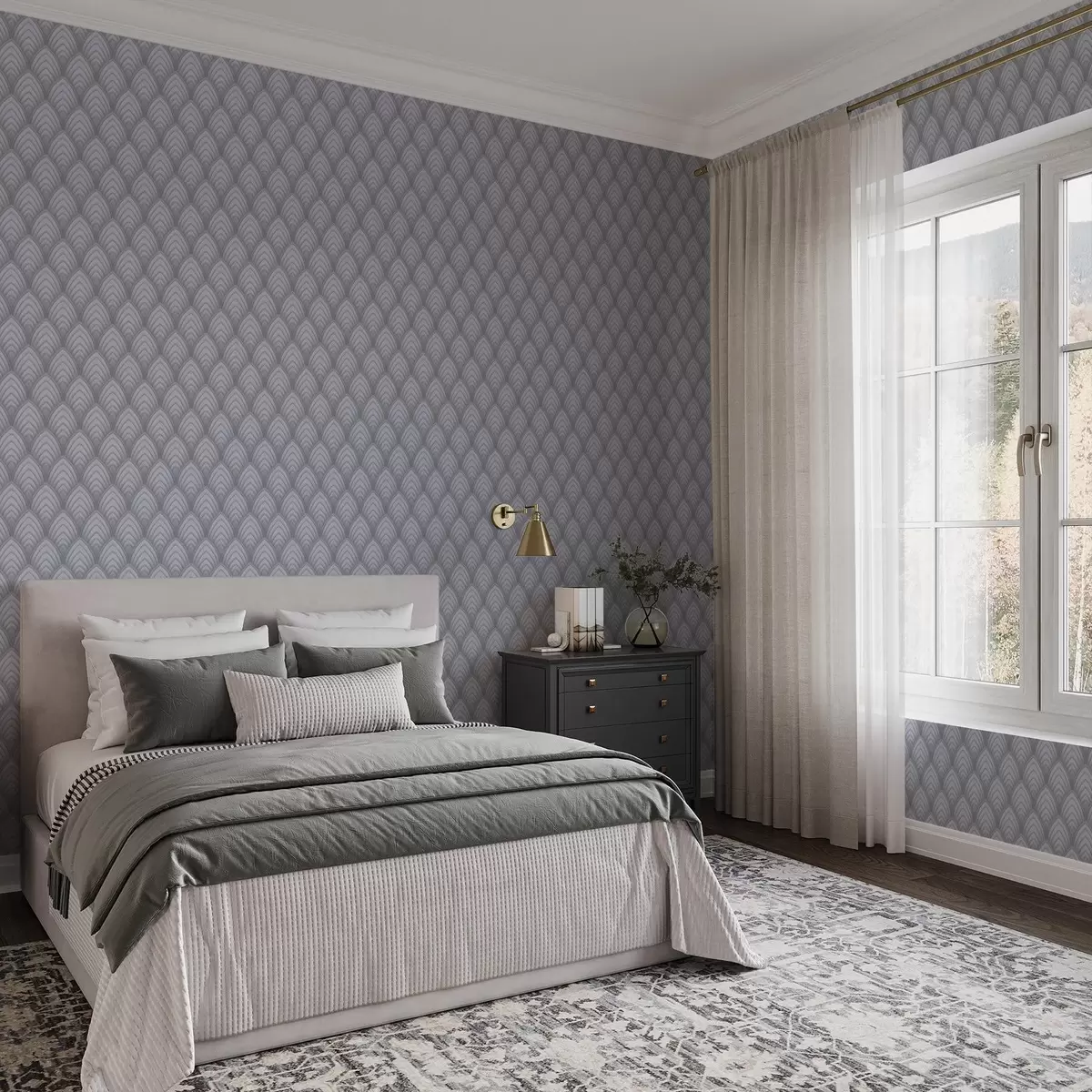 Тапети Обемни арки, наподобяващи сива скала, с мек градиент a00989