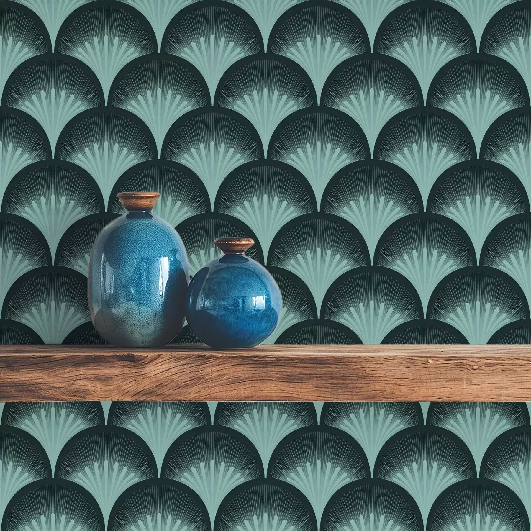 Фототапет Контрастни ментови листа на почти черен фон a00990