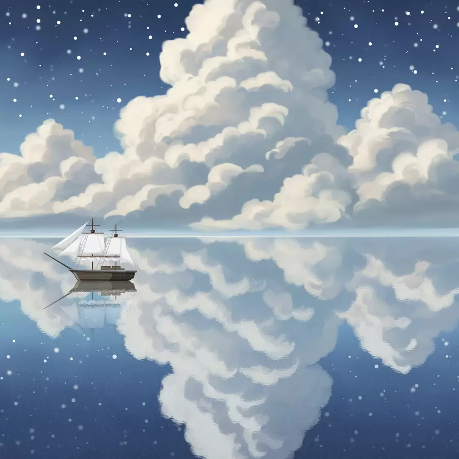 Фототапет Гъсти облаци над водата w04996