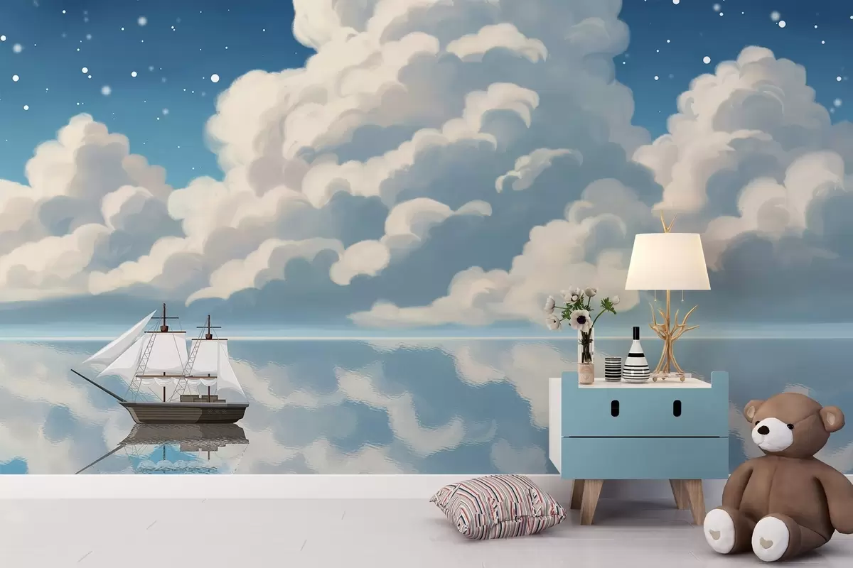 Фототапет Гъсти облаци над водата w04996