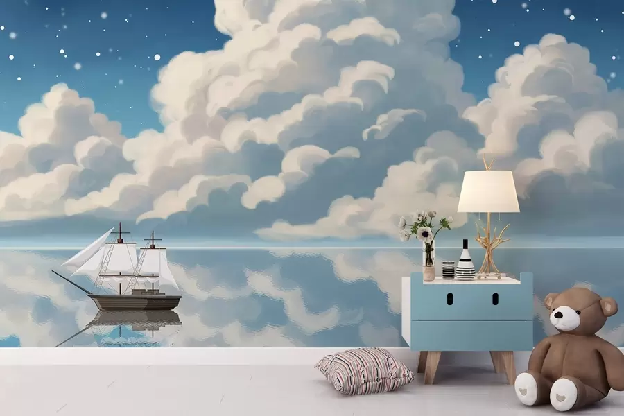 Фототапет Гъсти облаци над водата w04996