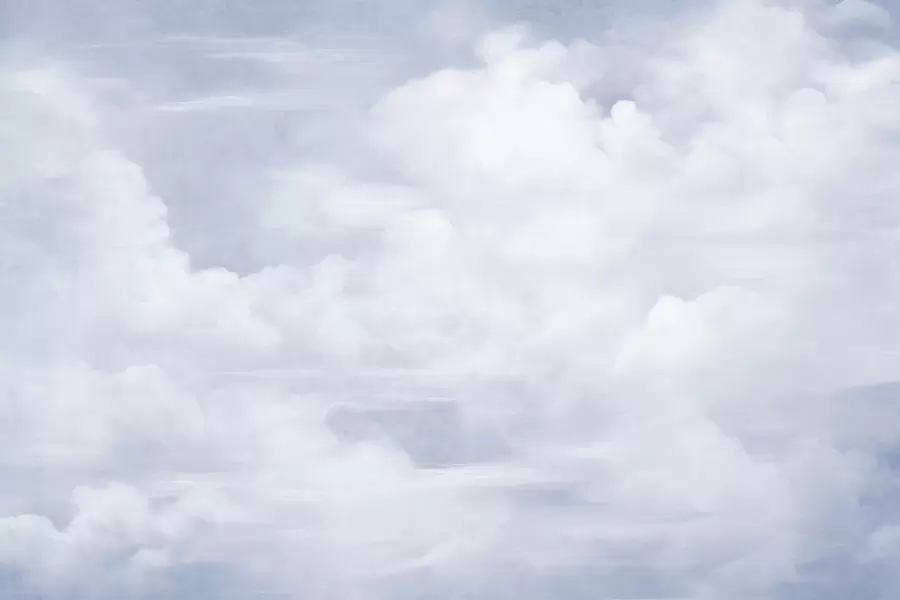 Фототапет Пастелно текстурирано небе, изпълнено с бели облаци, с мека и минималистична естетика w09589