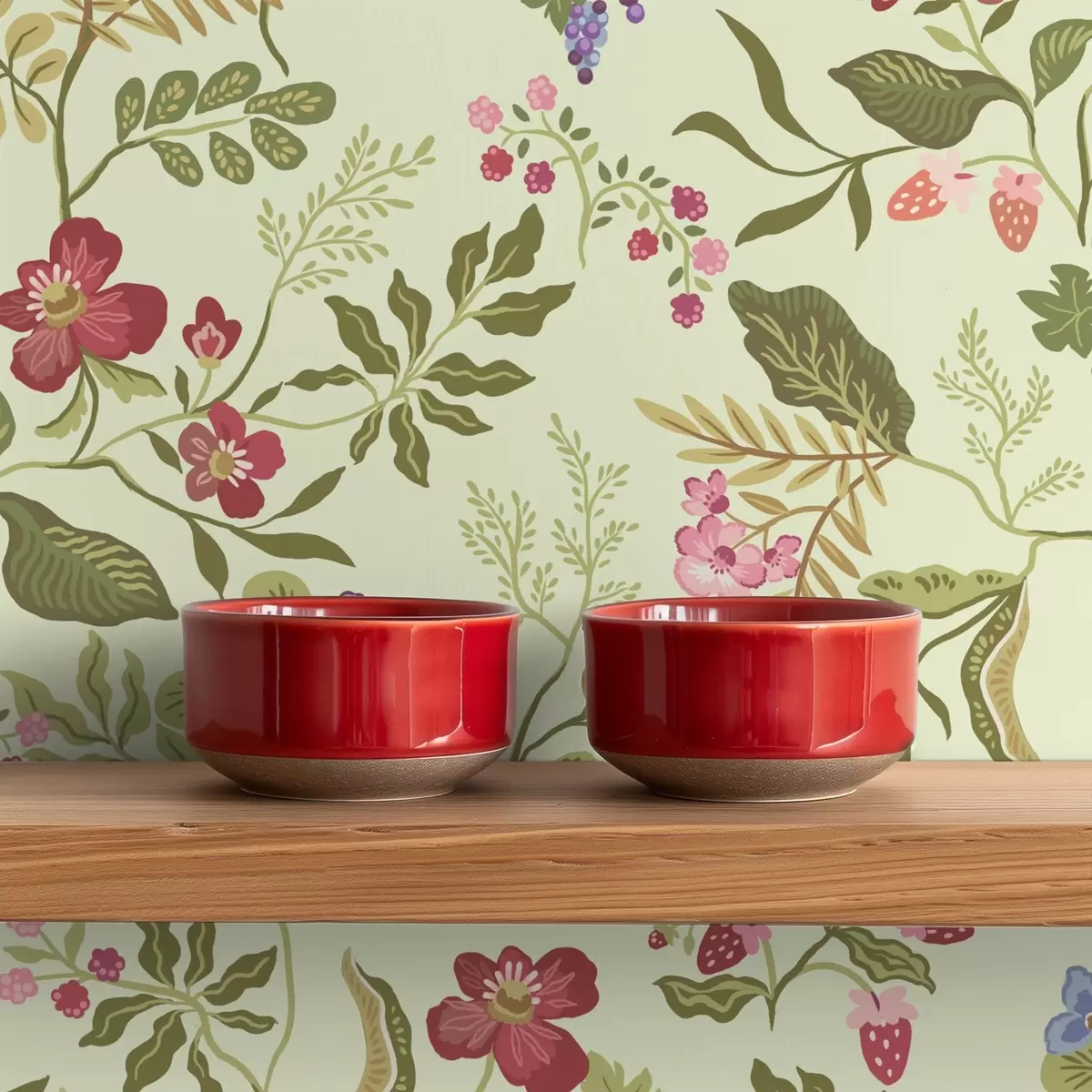 Тапети Цъфтяща градина с плодове, грозде и диви цветя a00961