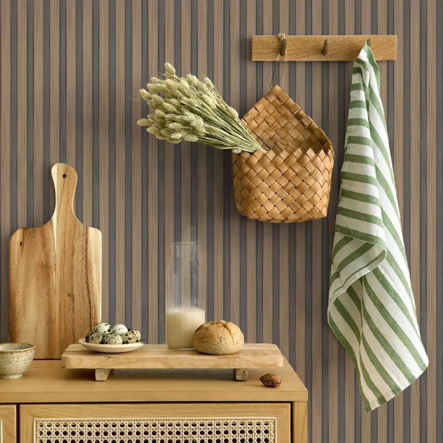 Фототапет Вертикални дървени и сиви ламели с контрастен ритъм a00992