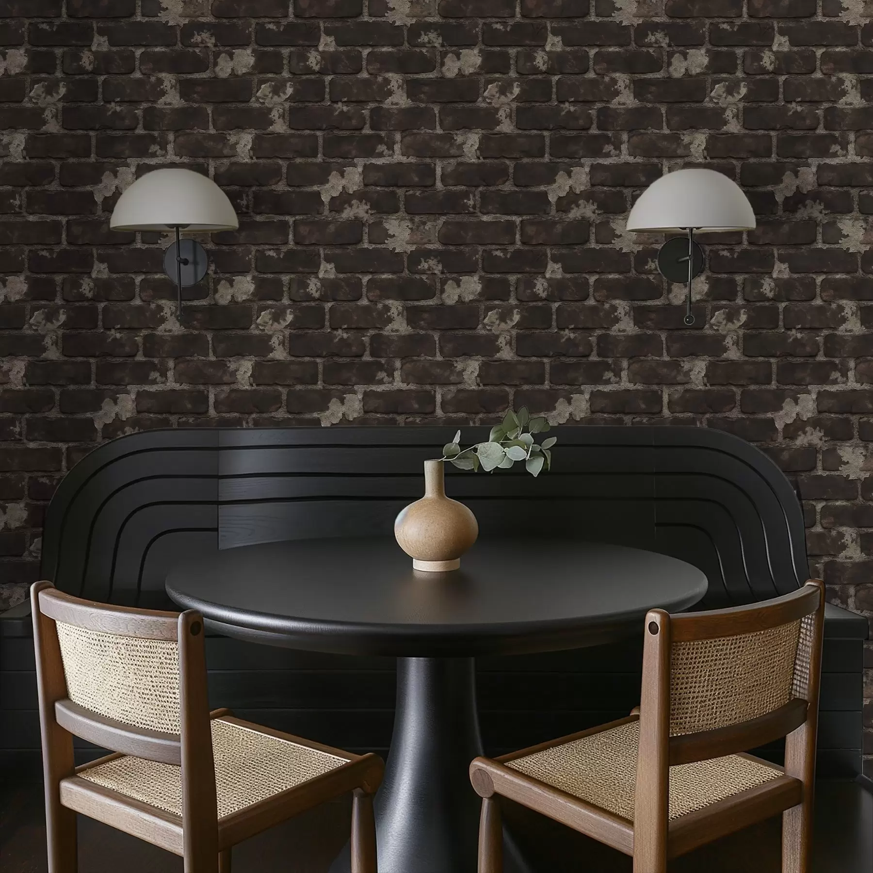 Фототапет Потъмняла стара тухлена стена с износени участъци a01030