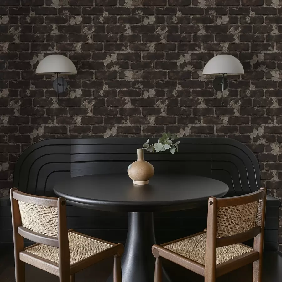 Фототапет Потъмняла стара тухлена стена с износени участъци a01030