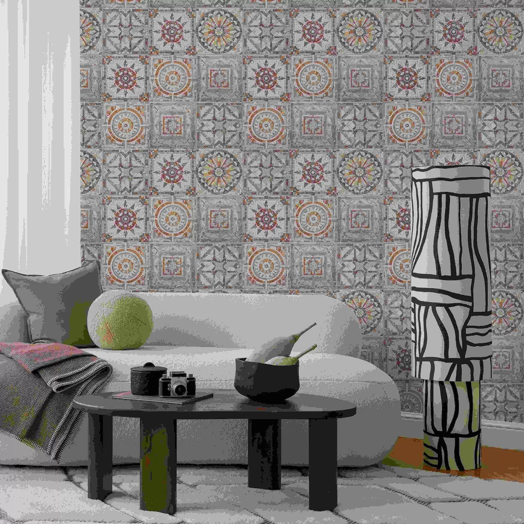 Фототапет Стари каменни мозаечни медальони с износени детайли a01042