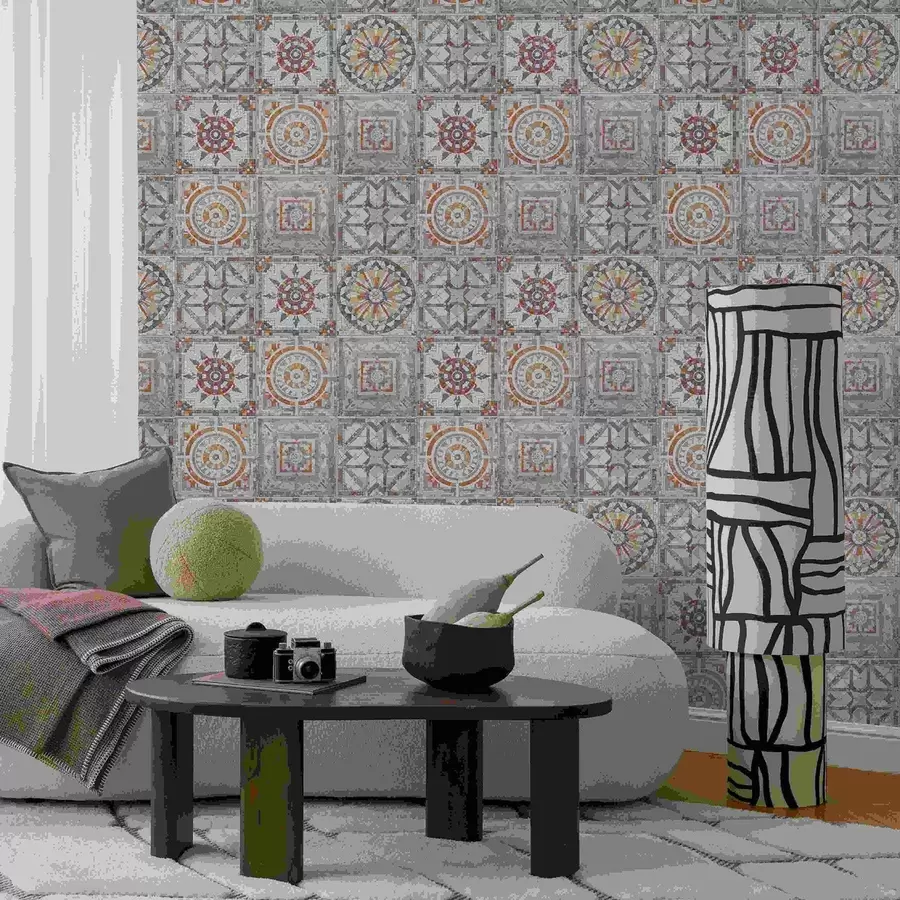 Фототапет Стари каменни мозаечни медальони с износени детайли a01042