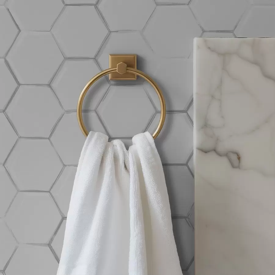 Фототапет Бели триизмерни шестоъгълници на гладък фон a01059