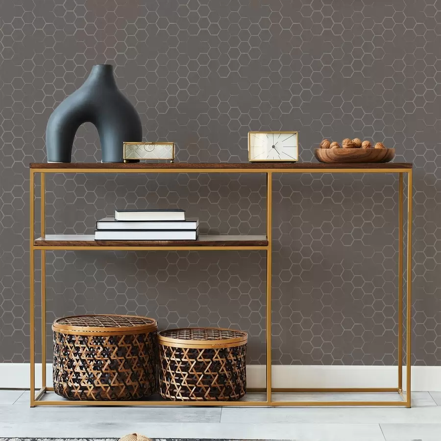 Фототапет Плътен шестоъгълен мотив в меки сиви тонове a01060v2