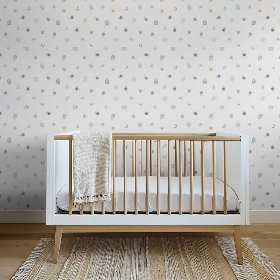 Фототапет Големи цветни акварелни петна върху бяла хартия a01062