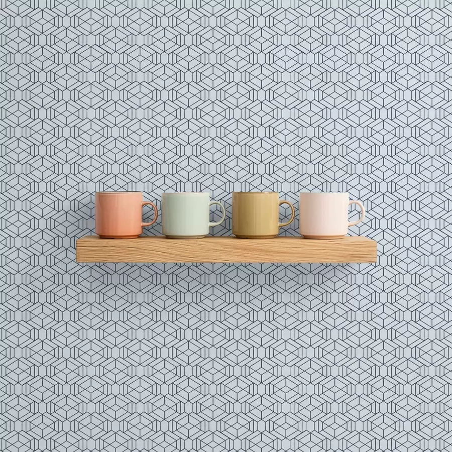 Фототапет Светлосин геометричен кубичен мотив a01066