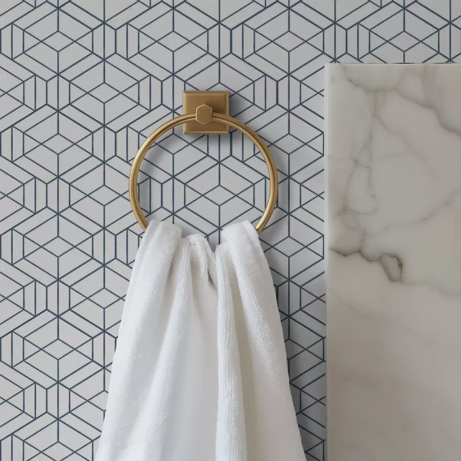 Фототапет Бял фон с сини триизмерни геометрични кубове a01067