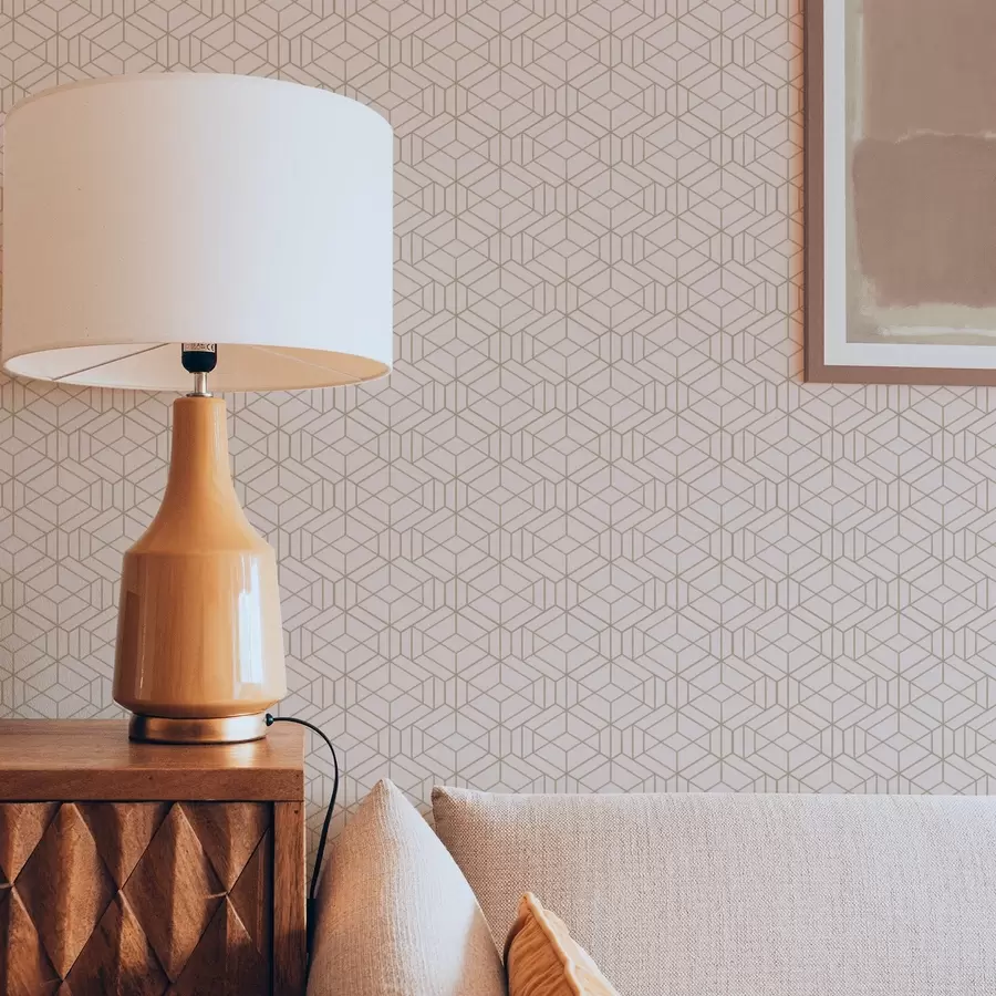 Фототапет Топъл бежов фон с фини графични кубчета a01067v3