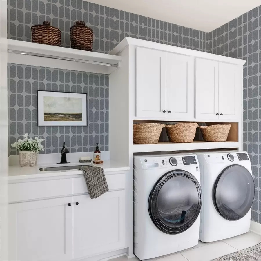 Фототапет Сива мозайка с правоъгълни арки и мека текстура a01068