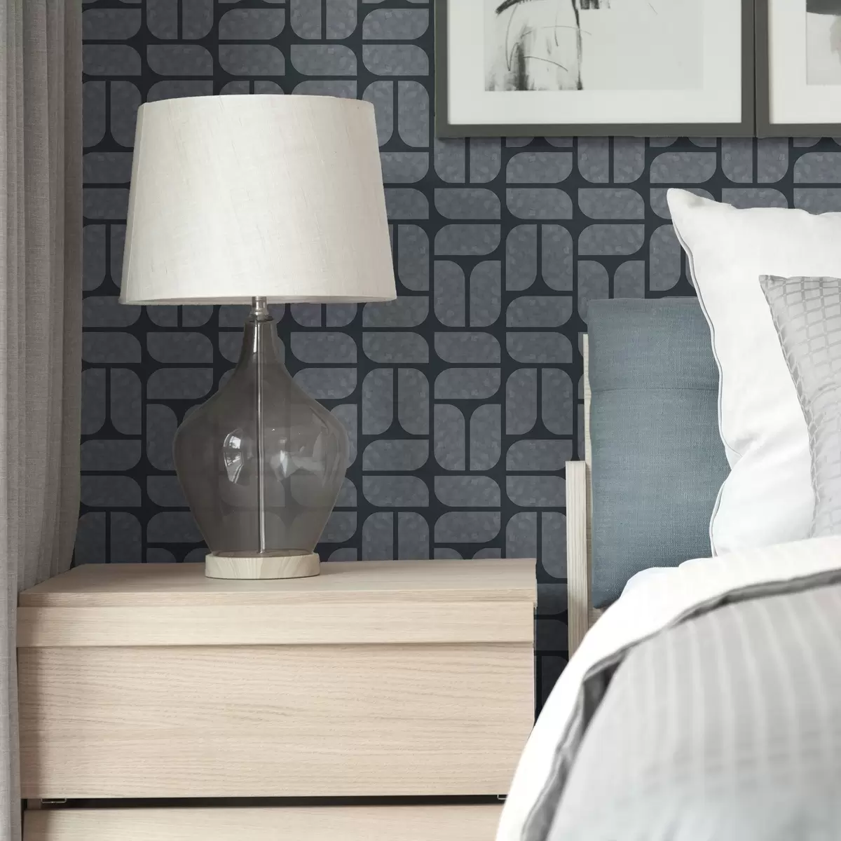 Тапети Тъмно фоново изображение със сива мозайка от заоблени модули a01069v1