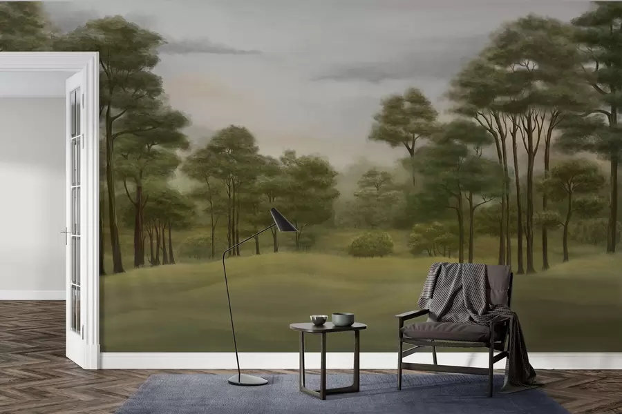 Фототапет Спокоен горски пейзаж в нежни нюанси w02193