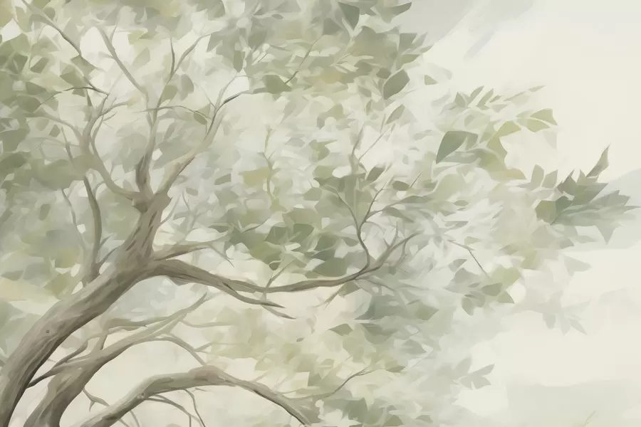 Фототапет Дърво с клони, имитация на картина w09601