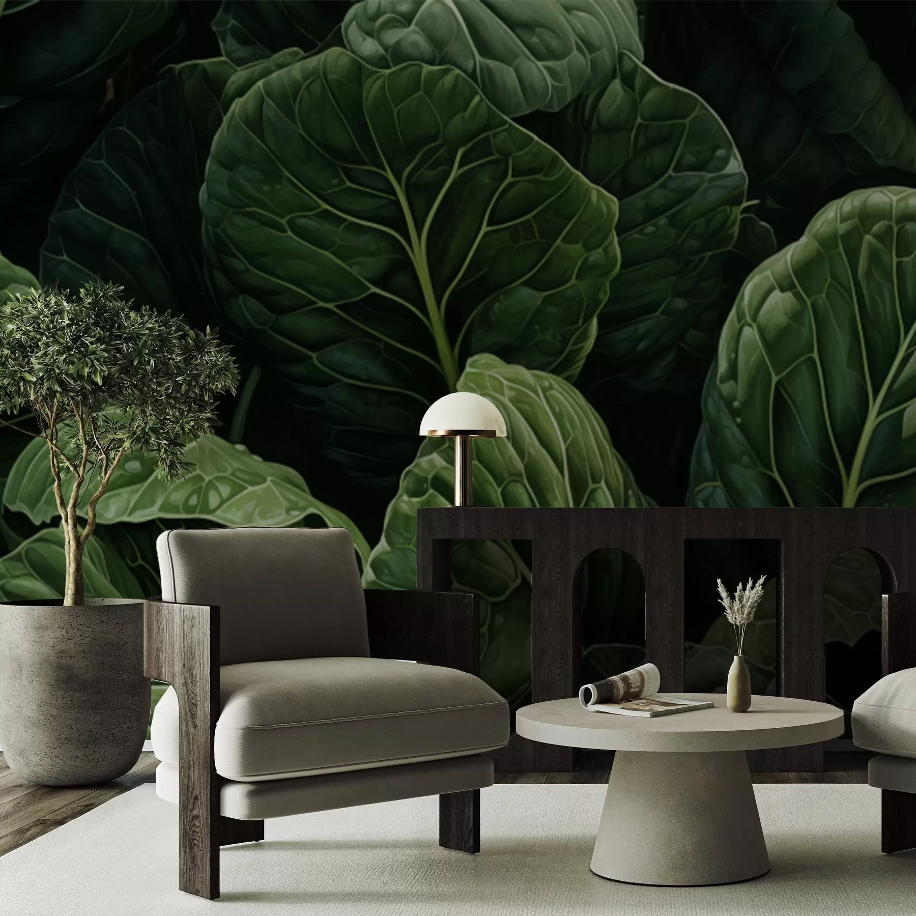 Фототапет Игриви зелени листа w05043