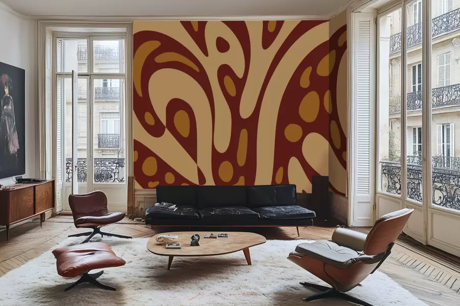 Фототапет Абстрактен мотив с кафяви и бежови форми w05071v2