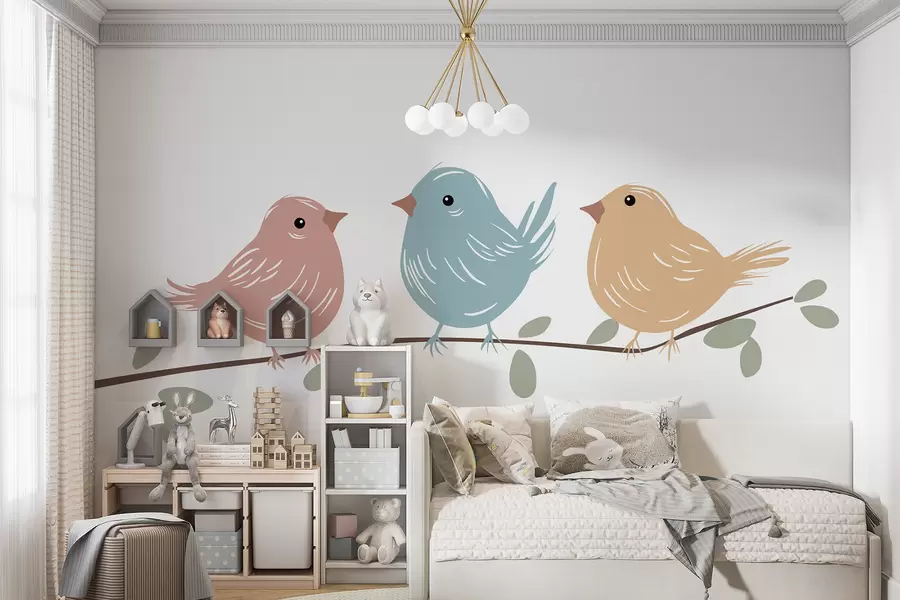 Фототапет Птици на клон w05099