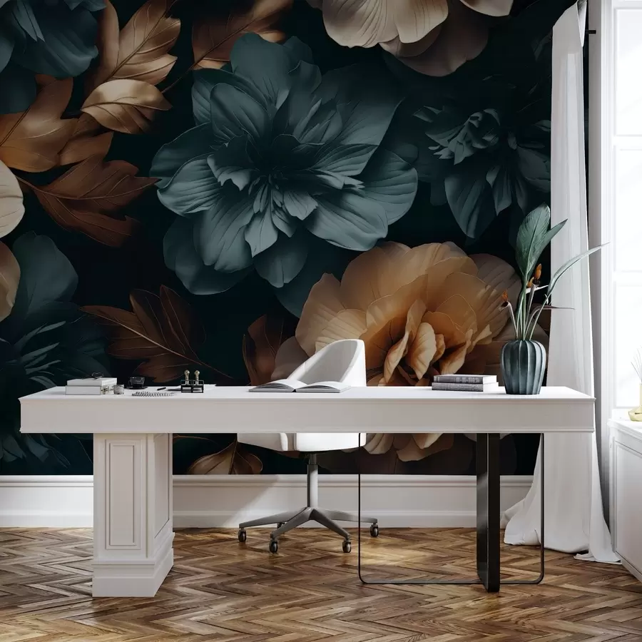 Фототапет Тъмна цъфтяща градина w05007