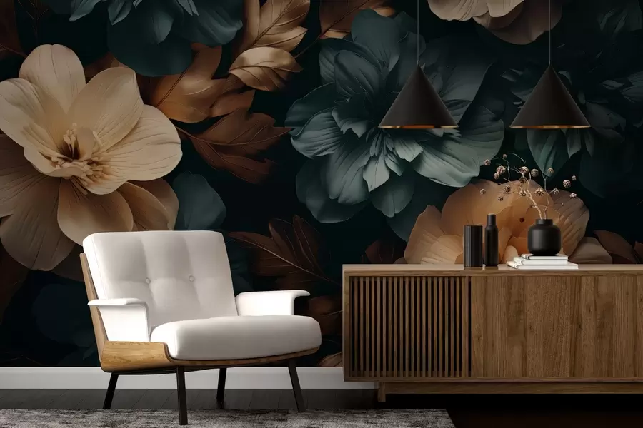 Фототапет Тъмна цъфтяща градина w05007