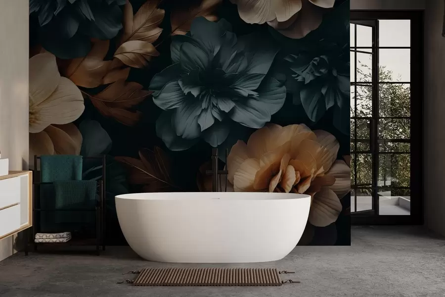 Фототапет Тъмна цъфтяща градина w05007