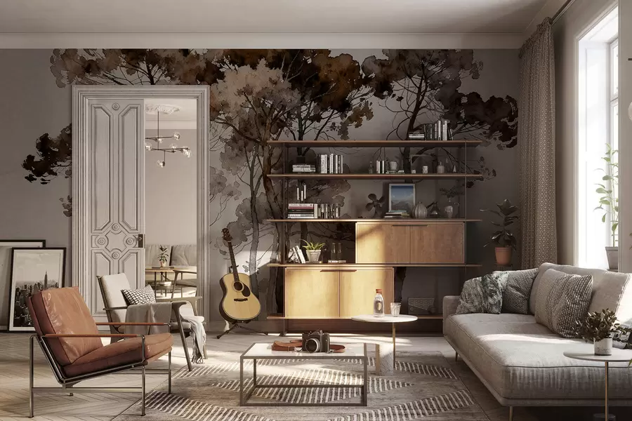 Фототапет Боядисани борове w05173v1