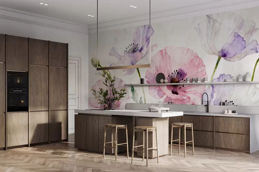 Фототапет Акварелни макове w05174