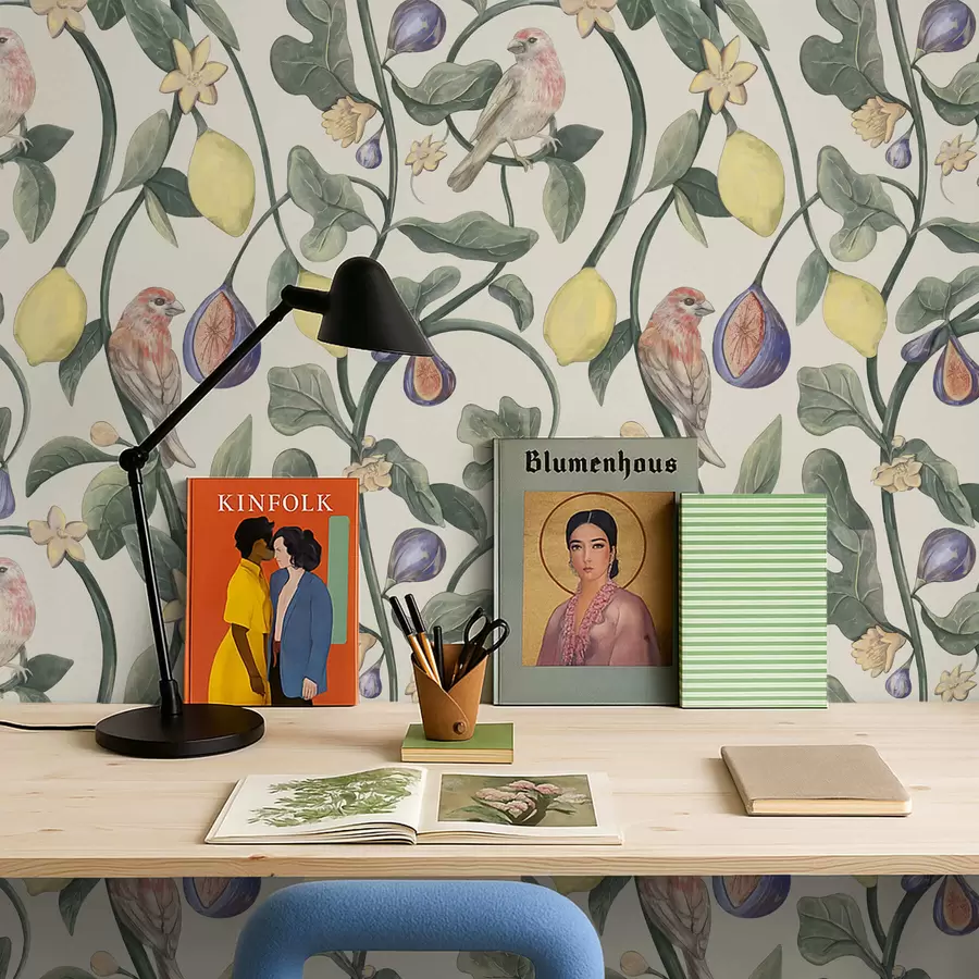 Фототапет Птици сред листа и плодове a01107